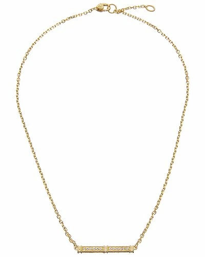 Judith Ripka Estate 14K Over Silver White Topaz Pave Bar Necklace Women - Image 2