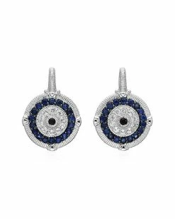 Judith Ripka Lucky Silver Gemstone Evil Eye Earrings Women