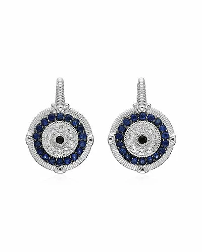 Judith Ripka Lucky Silver Gemstone Evil Eye Earrings Women