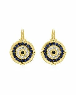 Judith Ripka Lucky 14K Over Silver Gemstone Evil Eye Earrings Women