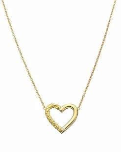 Judith Ripka Heart Link 14K Over Silver Braided Heart Necklace Women