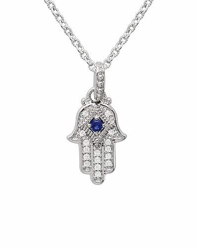 Judith Ripka La Petite Silver 0.12 Ct. Tw. Gemstone Pendant Necklace Women
