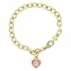 Judith Ripka La Petite 14K Over Silver CZ Heart Dangle Bracelet Women
