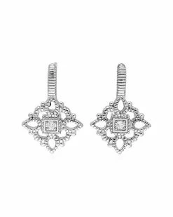 Judith Ripka La Petite Silver White Topaz Earrings Women