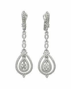 Judith Ripka La Petite Silver White Topaz Earrings Women