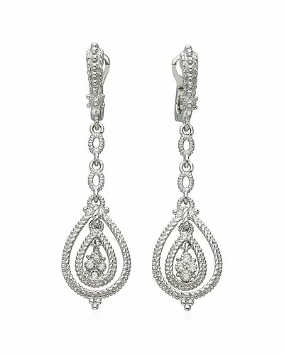 Judith Ripka La Petite Silver White Topaz Earrings Women