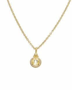 Judith Ripka La Petite 14K Over Silver White Topaz CZ Pendant Necklace Women