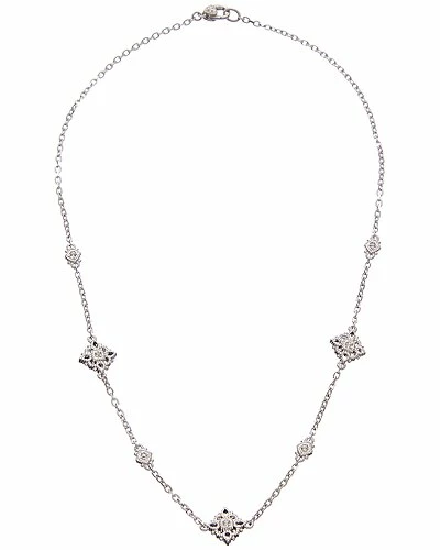 Judith Ripka La Petite Silver White Topaz Station Chain Necklace Women - Image 2