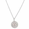 Judith Ripka Little Jewels Silver White Topaz Evil Eye Pendant Necklace Women