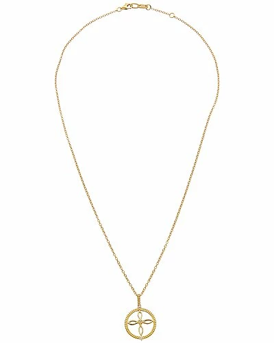 Judith Ripka Little Jewels 14K Over Silver White Topaz Cross Pendant Necklace Women - Image 2