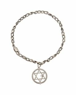 Judith Ripka Little Jewels Silver White Topaz Open Star Of David Bracelet Women