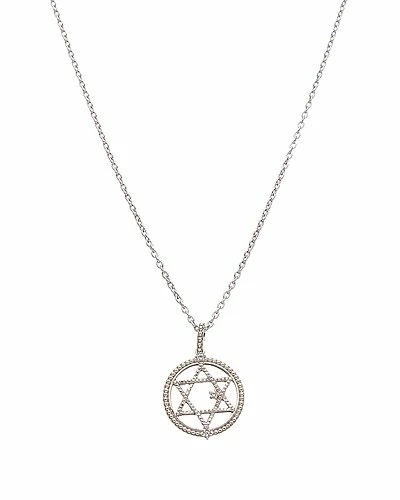 Judith Ripka Little Jewels Silver White Topaz Star Of David Pendant Necklace Women