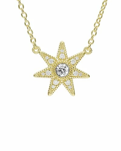 Judith Ripka Little Jewels 14K Over Silver White Topaz Star Pendant Necklace Women