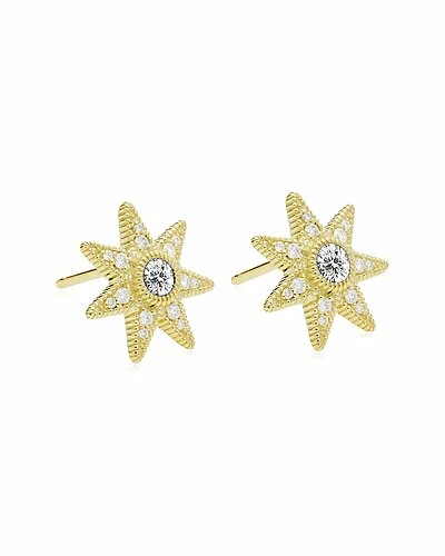 Judith Ripka Little Jewels 14K Over Silver White Topaz Star Studs Women - Image 2