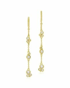 Judith Ripka Lore 14K Over Silver White Topaz Drop Earrings Women