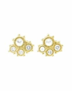 Judith Ripka Lore 14K Over Silver White Topaz Earrings Women