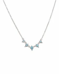 Judith Ripka Lore Silver Blue Topaz Baby Dew Drop Necklace Women