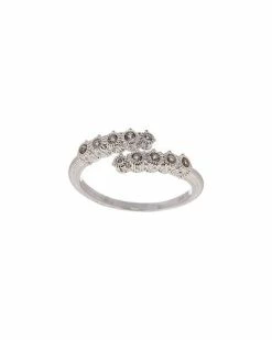 Judith Ripka Lore Silver White Topaz Bypass Ring Women