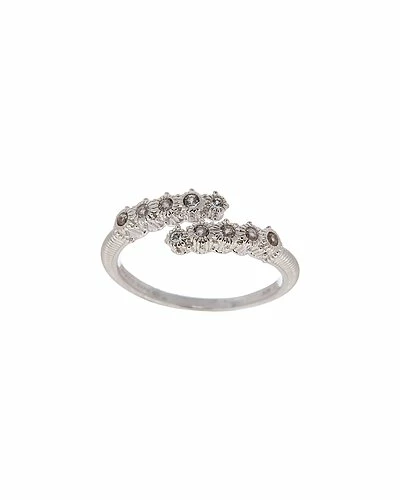 Judith Ripka Lore Silver White Topaz Bypass Ring Women