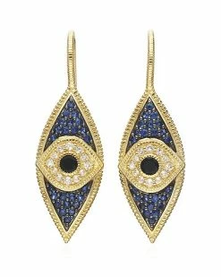 Judith Ripka Lucky 14K Over Silver Gemstone Evil Eye Earrings Women