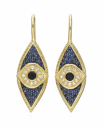 Judith Ripka Lucky 14K Over Silver Gemstone Evil Eye Earrings Women