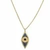 Judith Ripka Lucky 14K Over Silver Gemstone Evil Eye Pendant Necklace Women