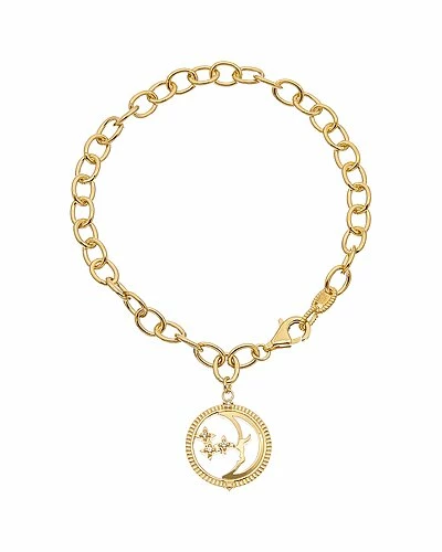 Judith Ripka Little Jewels 14K Over Silver White Topaz Moon & Star Bracelet Women