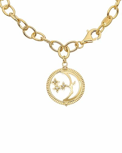 Judith Ripka Little Jewels 14K Over Silver White Topaz Moon & Star Bracelet Women - Image 2