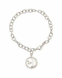 Judith Ripka Little Jewels Silver White Topaz Moon & Star Bracelet Women
