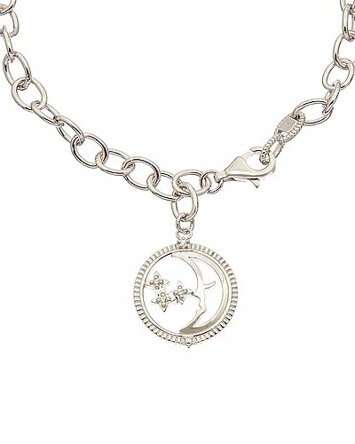 Judith Ripka Little Jewels Silver White Topaz Moon & Star Bracelet Women - Image 2