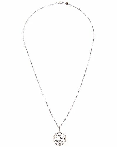 Judith Ripka Little Jewels Silver White Topaz Heart Charm Necklace Women - Image 2