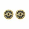 Judith Ripka Little Jewels 14K Over Silver Gemstone Evil Eye Studs Women