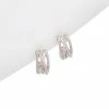 Judith Ripka Aura Silver White Topaz Small Hoops Women
