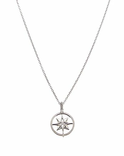 Judith Ripka Little Jewels Silver White Topaz Star Charm Necklace Women