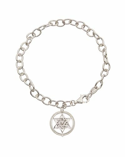 Judith Ripka Little Jewels Silver White Topaz Star Of David Charm Bracelet Women