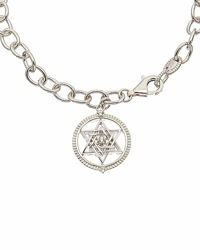 Judith Ripka Little Jewels Silver White Topaz Star Of David Charm Bracelet Women - Image 2