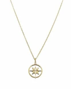 Judith Ripka Little Jewels 14K Over Silver White Topaz Star Of David Charm Necklace Women