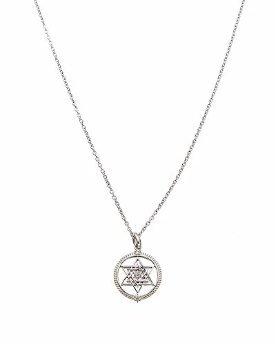 Judith Ripka Little Jewels Silver White Topaz Star Of David Charm Necklace Women