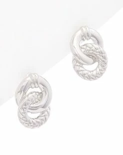 Judith Ripka Cavallo Silver Double Circle Studs Women